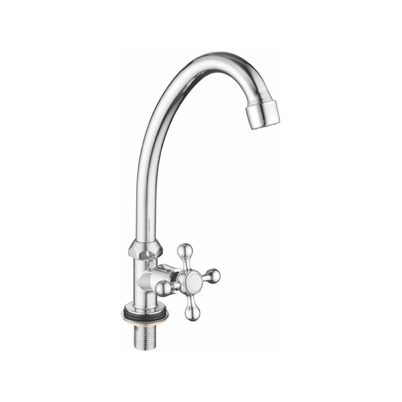 SKDH2312 Polished chrome kitchen single cooling brass mixer for kitchen