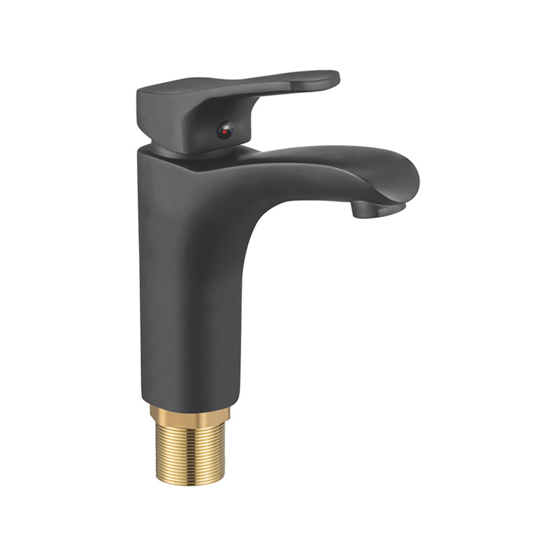 SKSL 11401 Washbasin single handle zinc mixer for bathroom black matt lacquer